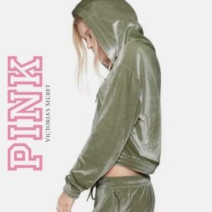PINK Victoria’s Secret Velvet Hoodie (Sage color)